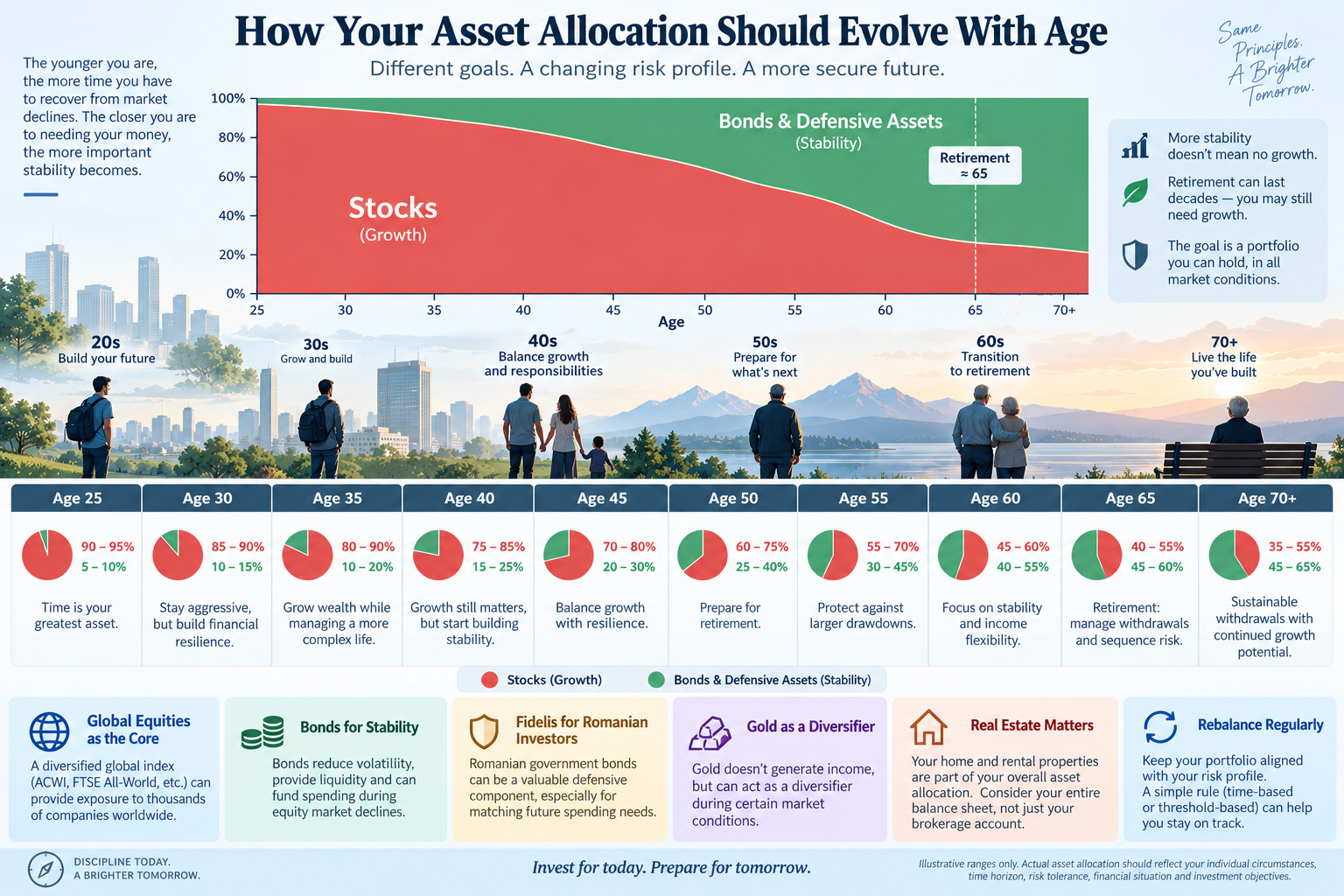 How your asset allocation should evolve with age, from your 20s through retirement